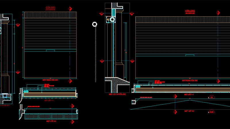 ký hiệu cửa cuốn trong Cad