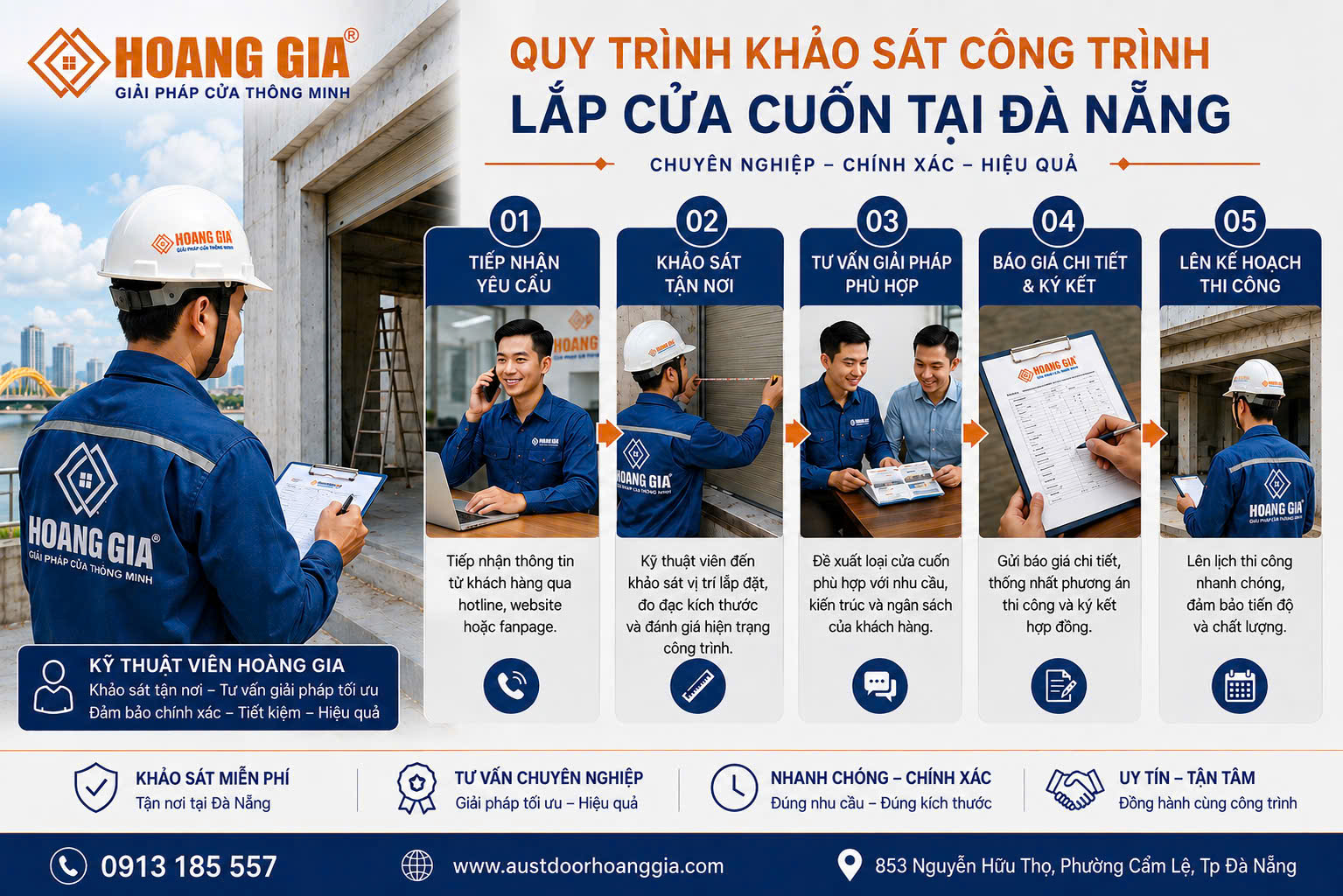ky thuat khao sat cua cuon da nang Cửa Cuốn Đà Nẵng Chính Hãng | Đại Lý Austdoor Uy Tín - Austdoor Hoàng Gia